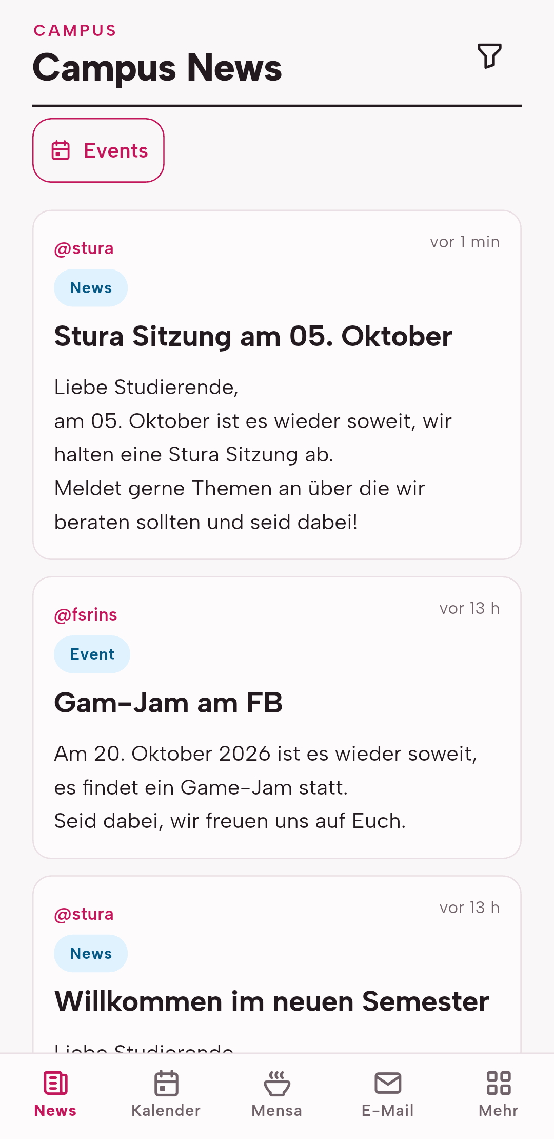 Deutsche Campus-News mit aktuellen Meldungen und Veranstaltungen